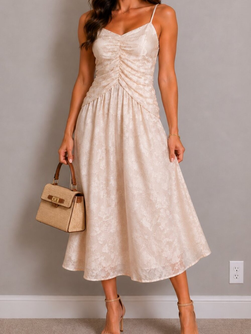 Lost + Wander Celestial Glow Maxi Ruched Dress